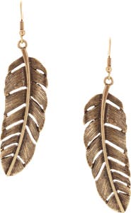 OLIVIA WELLES Feather Drop Earrings