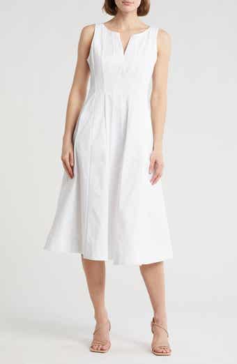 Ellen Tracy Stretch Cotton Fit & Flare Dress
