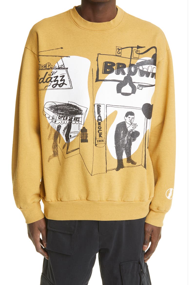 Shadazz Print Graphic Sweatshirt (Nordstrom Exclusive), Alternate, color, DRIED SUNFLOWER