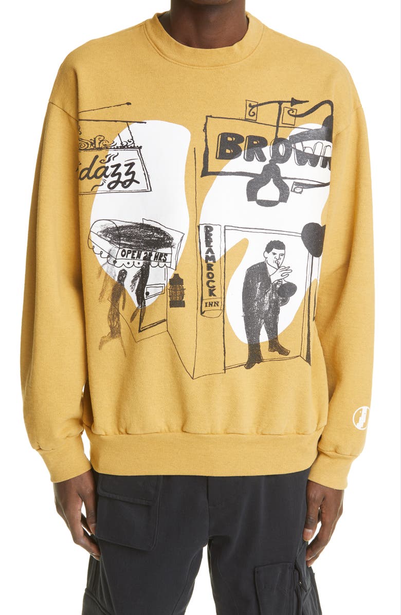 Brownstone Shadazz Print Graphic Sweatshirt, Alternate, color, 