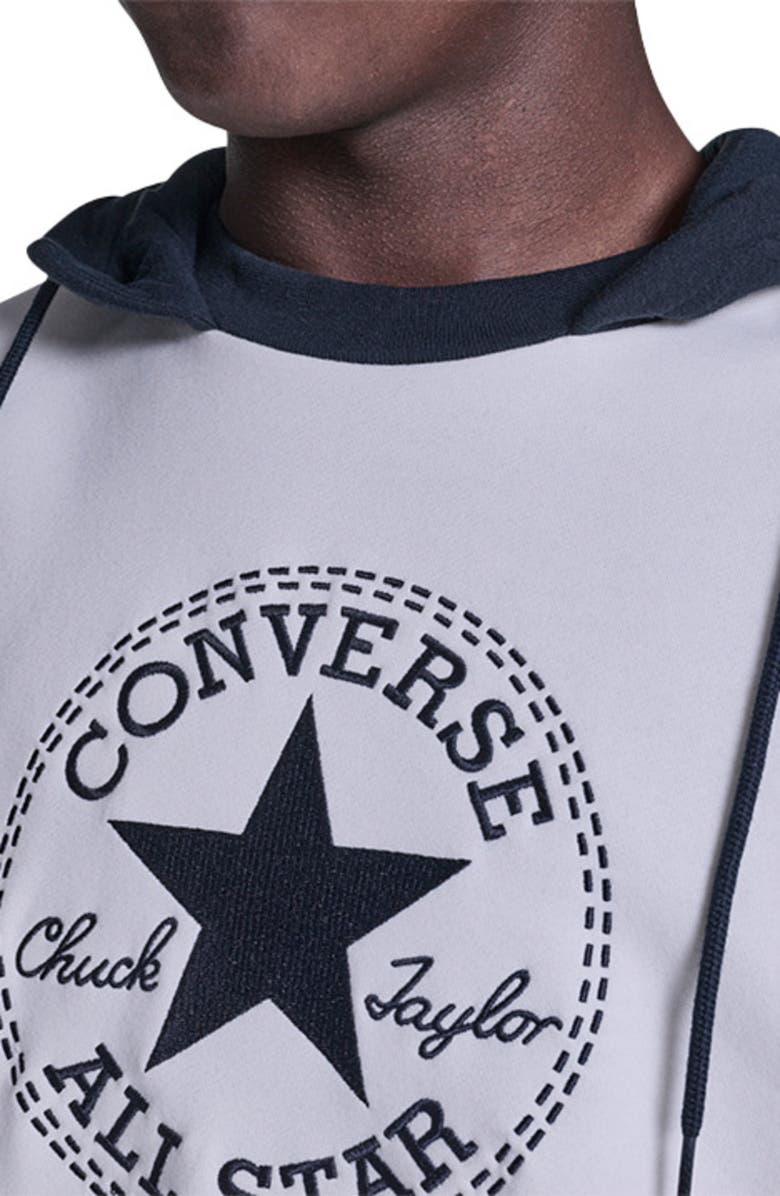 Converse Chuck Taylor Patch Two-Tone Hoodie, Alternate, color, Converse Egret