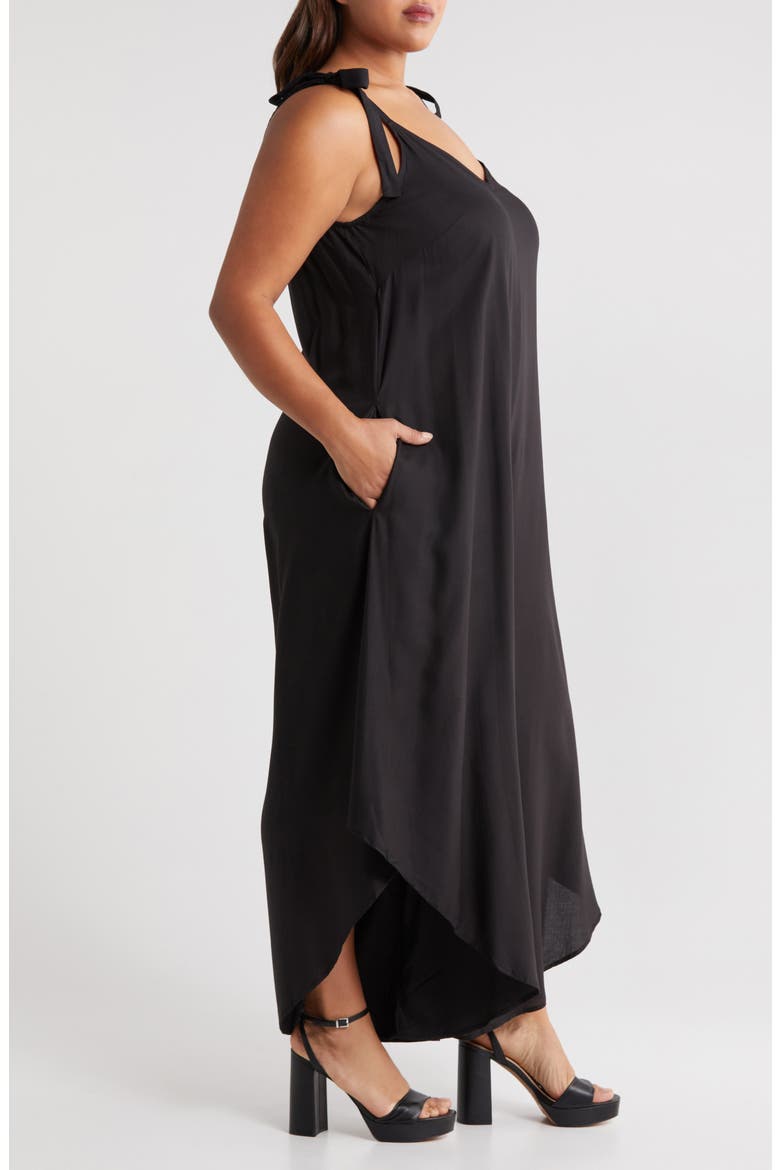 Tie Strap Crop Wide Leg Jumpsuit, Alternate, color, RICH BLACK