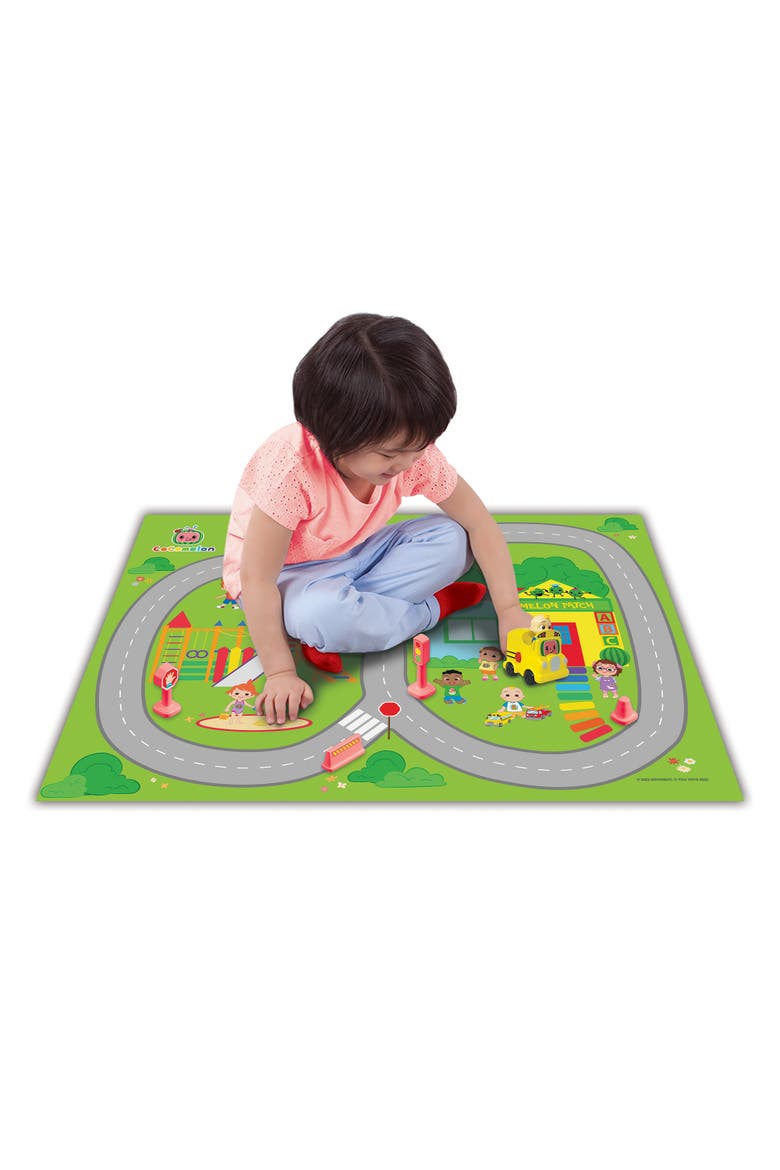 Deluxe Cocomelon Floor Playmat & Toy Car, Kids 3+, Alternate, color, Multicolored