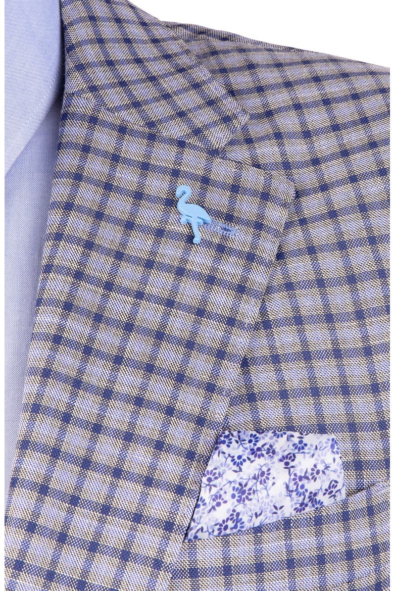 Mini Plaid Melange Sport Coat, Alternate, color, GREY