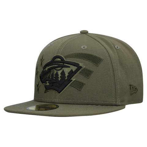 Men's New Era  Olive Minnesota Wild Military Appreciation Flag 59FIFTY Fitted Hat