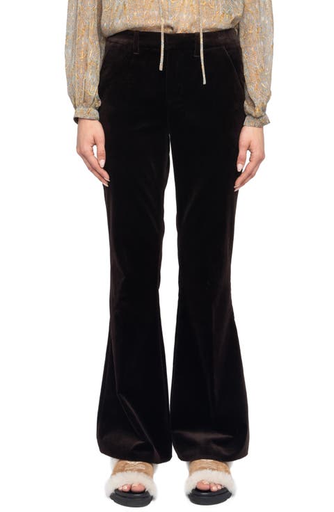 Prevy Cotton Velveteen Flare Leg Pants