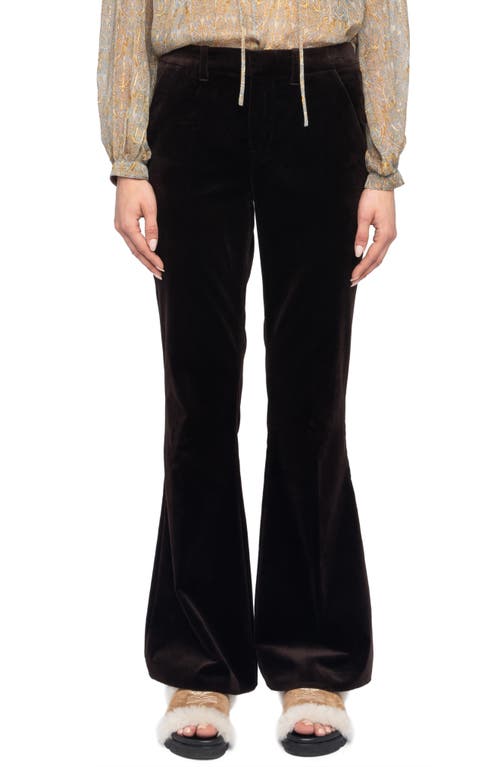 Zadig & Voltaire Prevy Cotton Velveteen Flare Leg Pants In Black