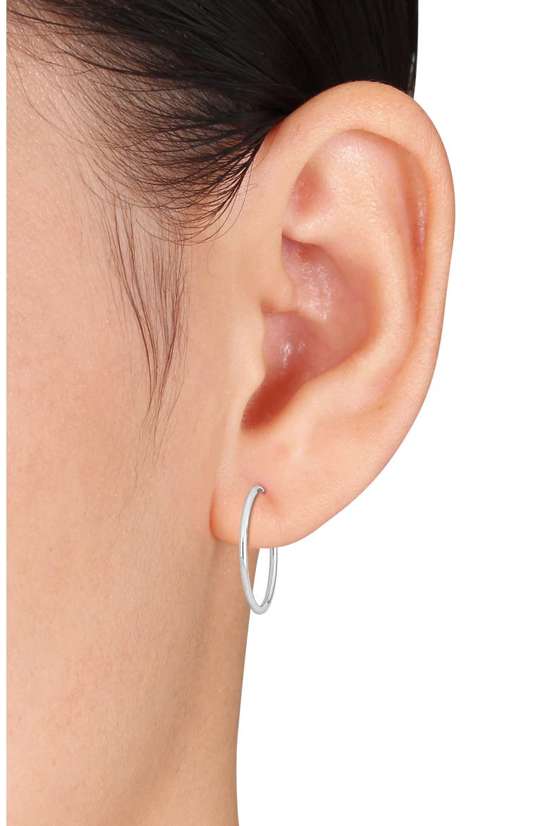 14K Gold Hoop Earrings, 20mm, Alternate, color, WHITE GOLD