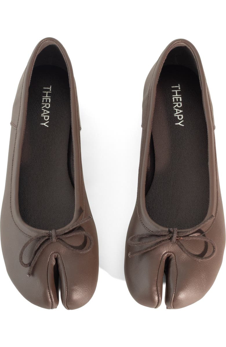 Therapy Australia HOSHI Tabi Toe Ballet Flat, Alternate, color, Chocolate Pu