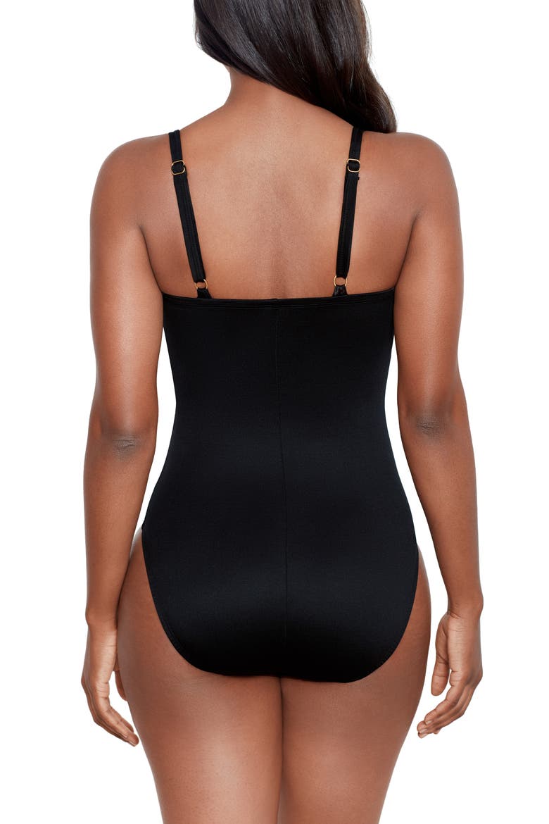 Rock Solid Starr Underwire One-Piece Swimsuit, Alternate, color, BLACK