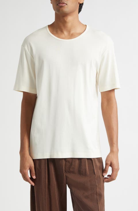 Scoop Neck Cotton Rib T-Shirt