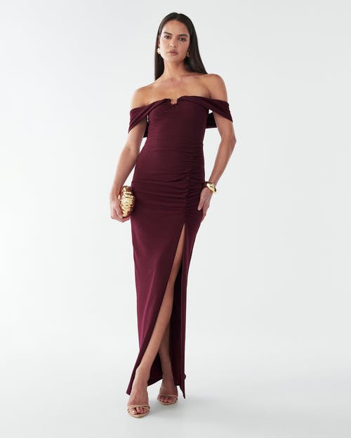 Bwldr Serena Maxi Dress In Burgundy