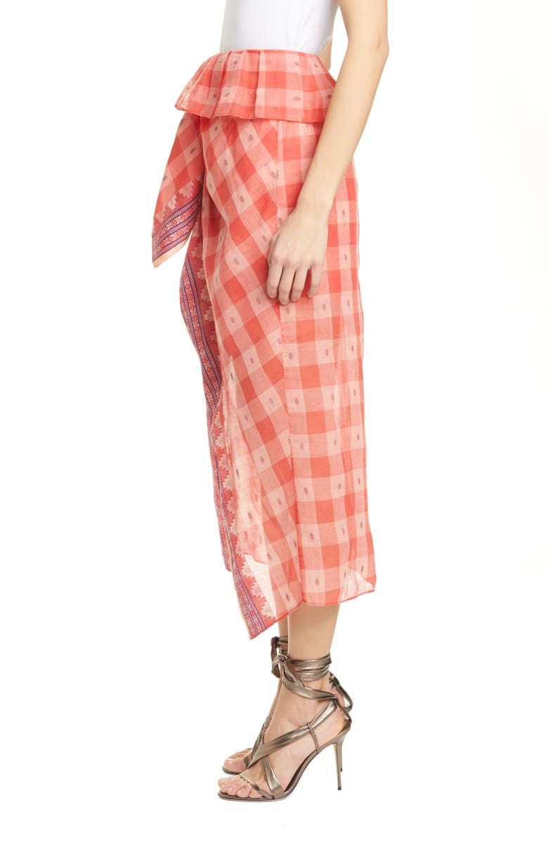 Ulla Johnson Merida Check Cotton Skirt, Alternate, color, 