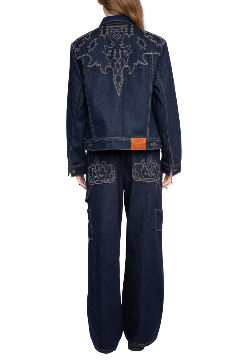 Bases Western Denim Jacket, Alternate, color, BRUT