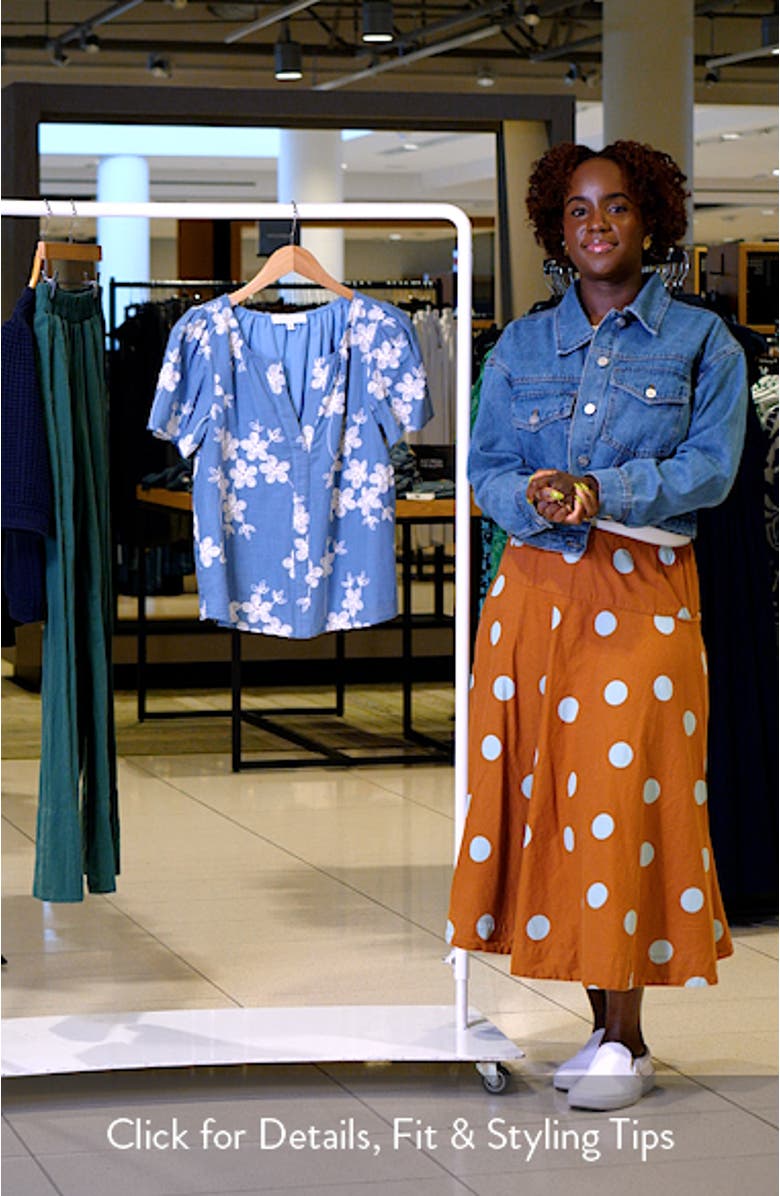 Keren Embroidered Split neck Top, sales video thumbnail