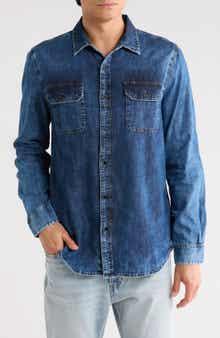 AG Benning Chambray Slim Fit Utility Shirt