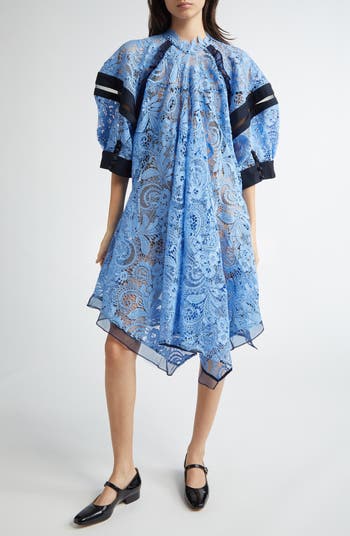 Corded Lace Handkerchief Hem Dress