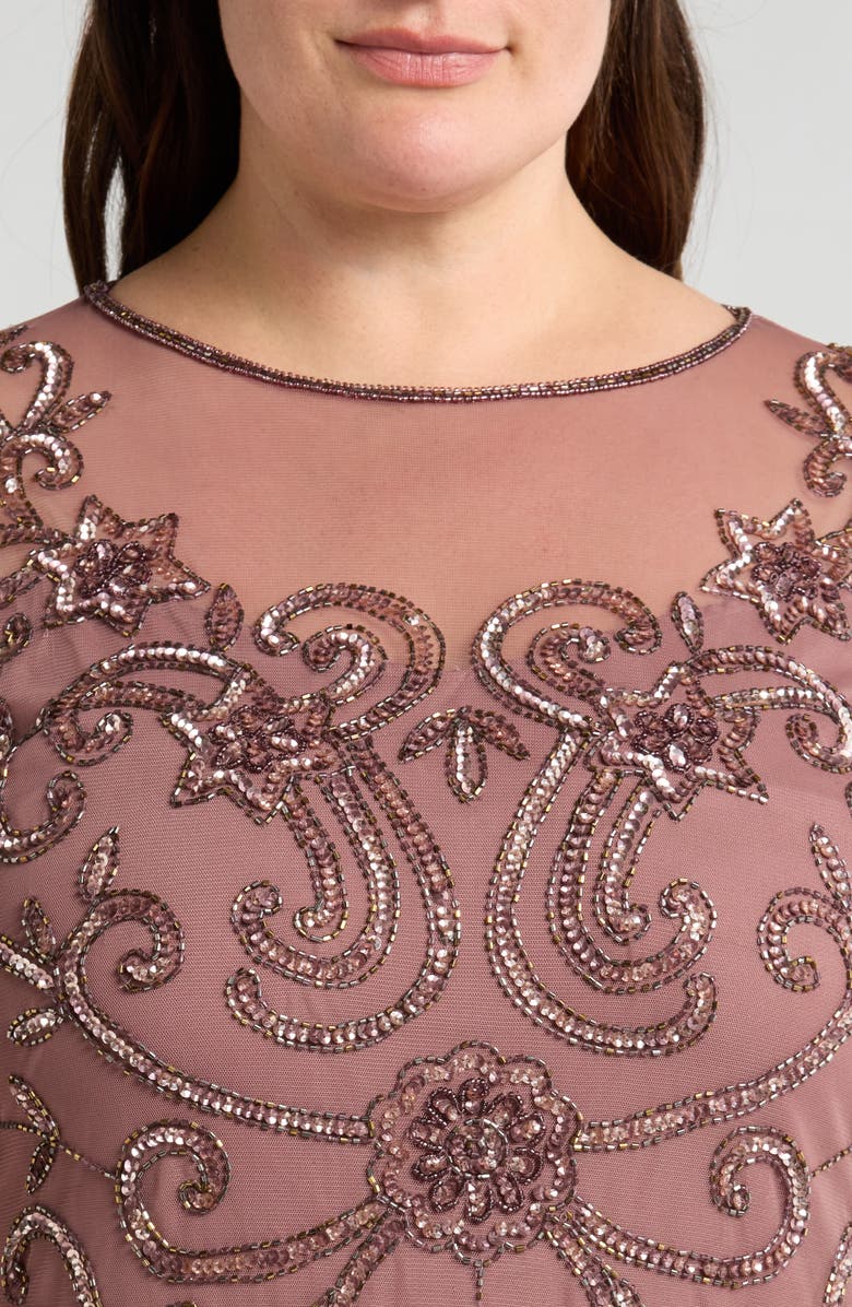 Pisarro Nights Beaded Long Sleeve Gown, Alternate, color,