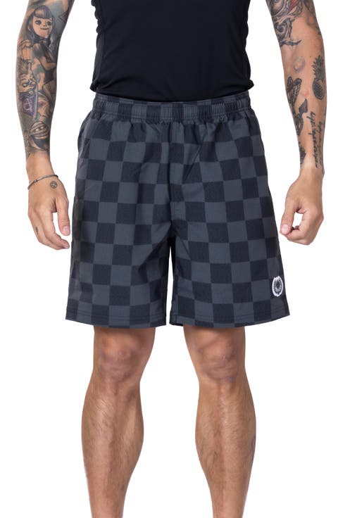 Tonal Checkerboard Volley Swim Trunks