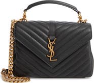 Saint Laurent Medium College Matelassé Leather Shoulder Bag