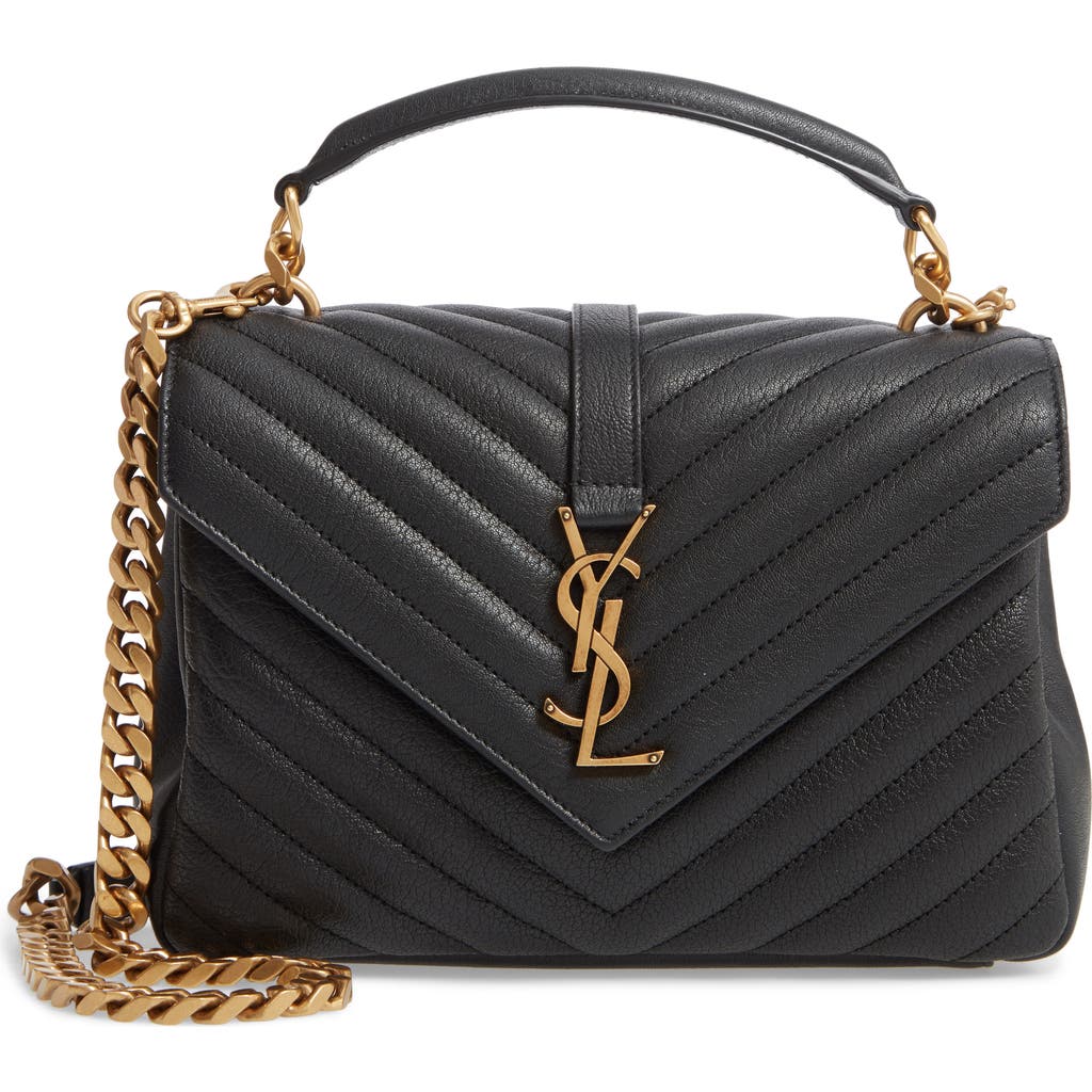 Saint Laurent Medium College Matelassé Leather Shoulder Bag