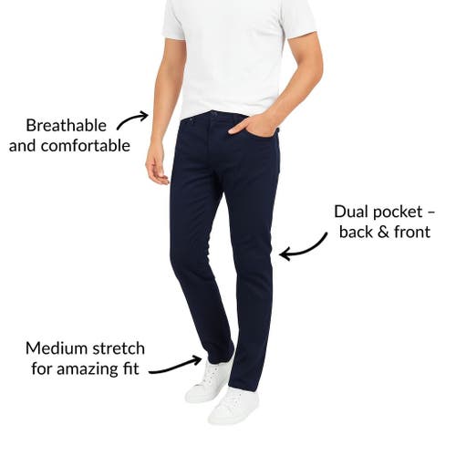 Benben Mens 2 Pack Chinos Slim Fit Stretch Pants In Black