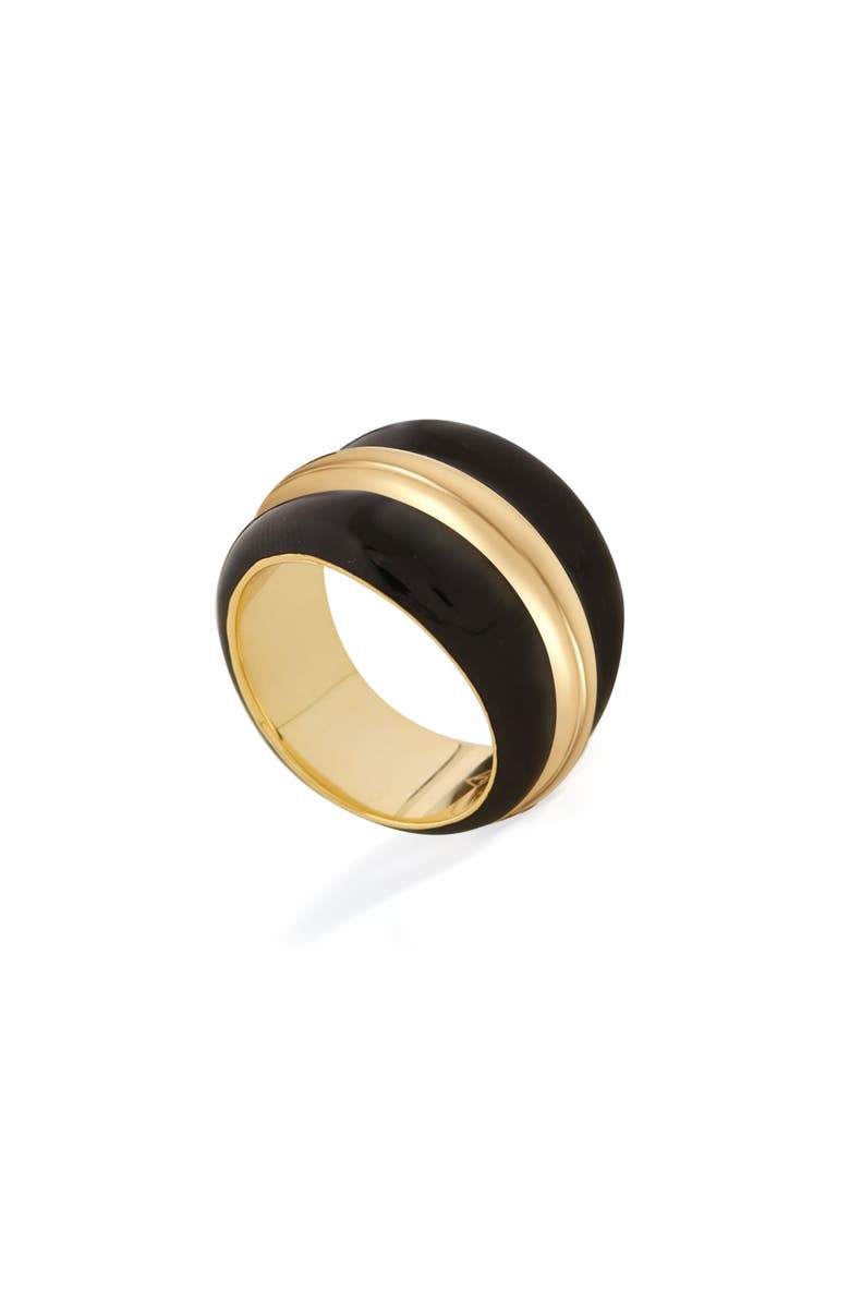 RETRO CHIC Ostuni Ring, Alternate, color, Black & Gold