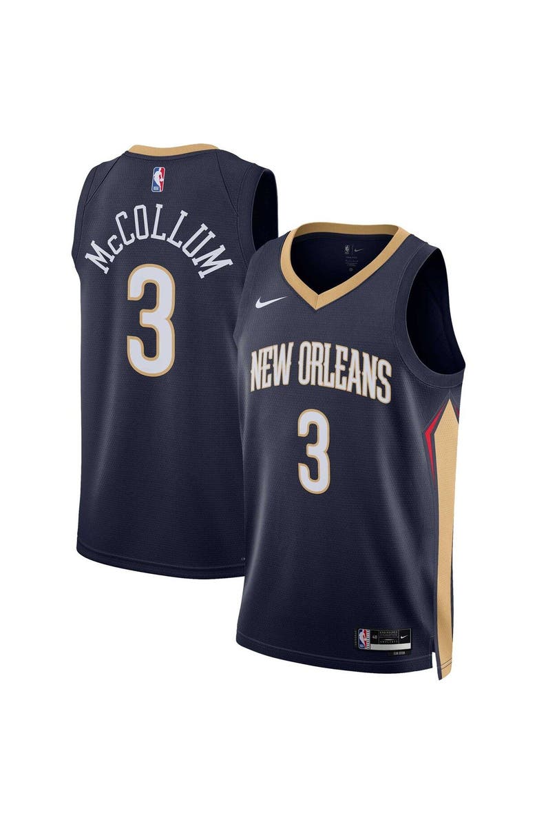 Nike Unisex Nike C.J. McCollum Navy New Orleans Pelicans Swingman Jersey - Icon Edition, Main, color,
