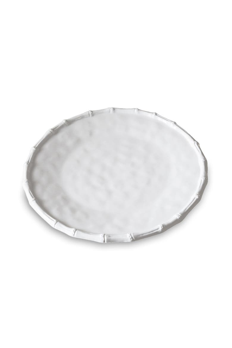 Vida Cane Round Platter, Main, color, White