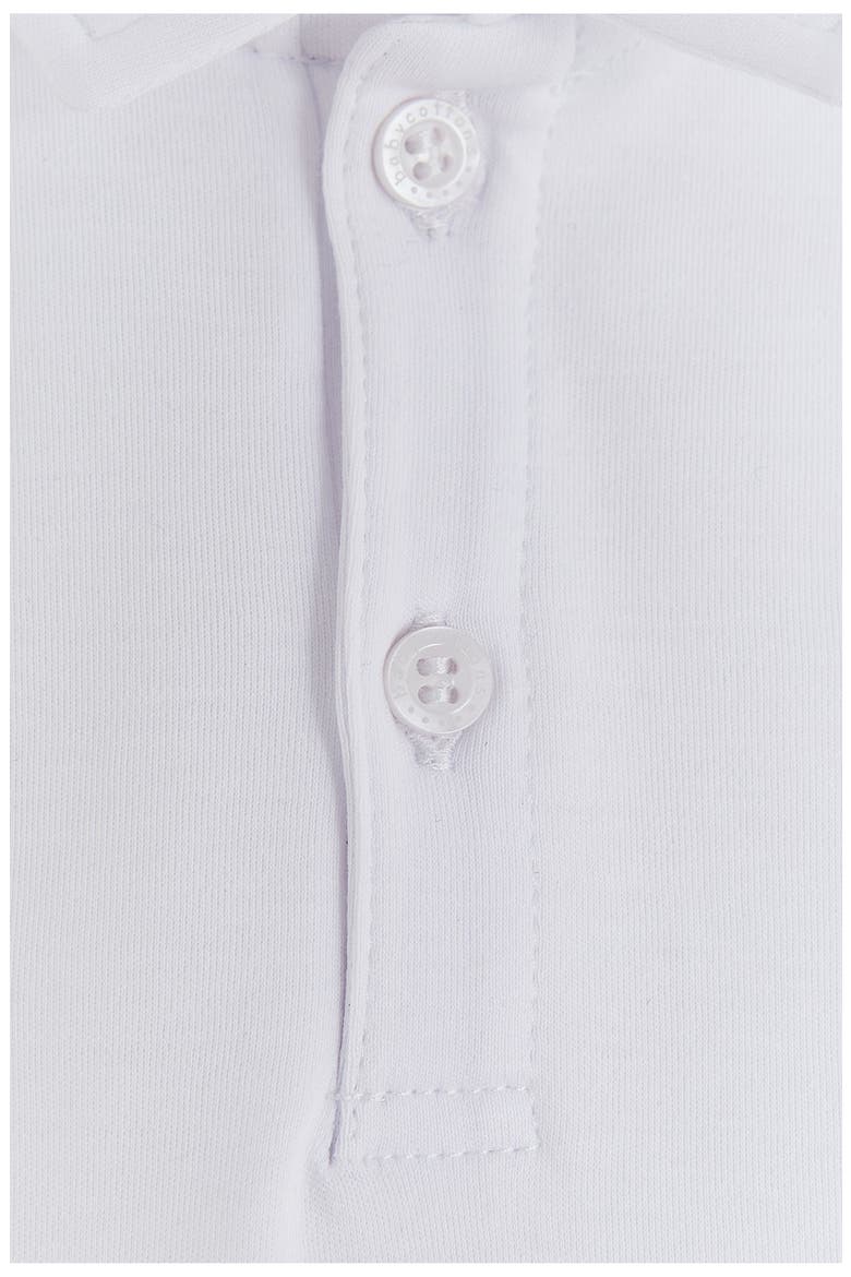 College Polo Bodysuit for Infant, Alternate, color, White