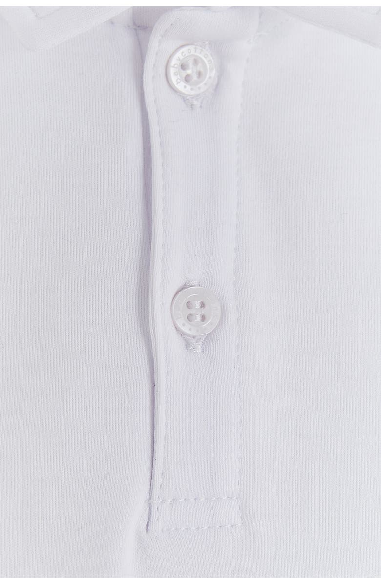 Babycottons College Polo Bodysuit for Infant, Alternate, color, White