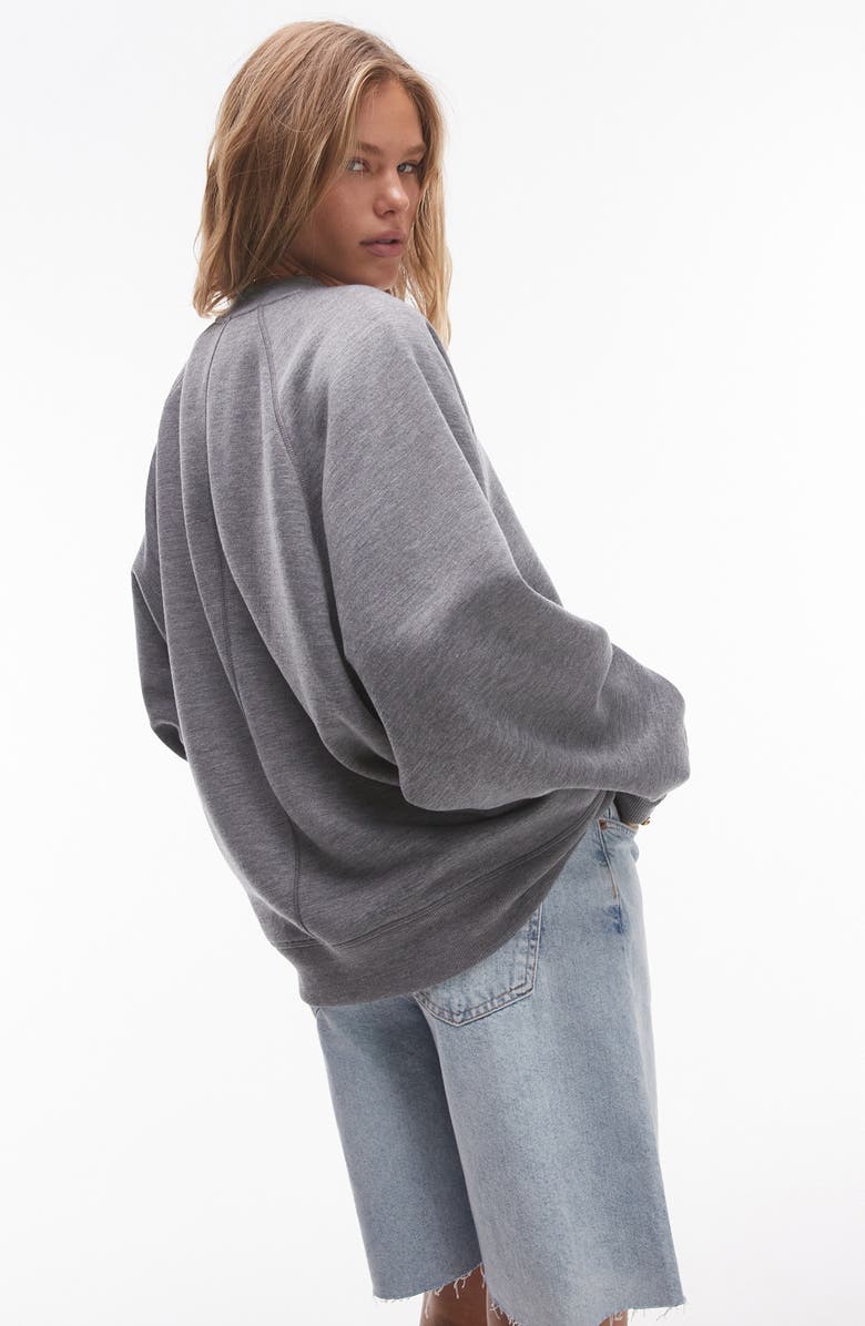 Topshop Oversize Raglan Sweatshirt, Alternate, color,