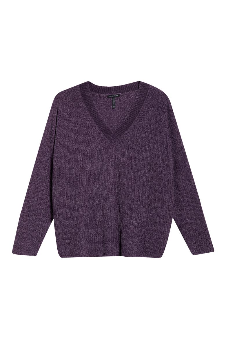 V-Neck Sweater, Alternate, color, MULLED GRAPE