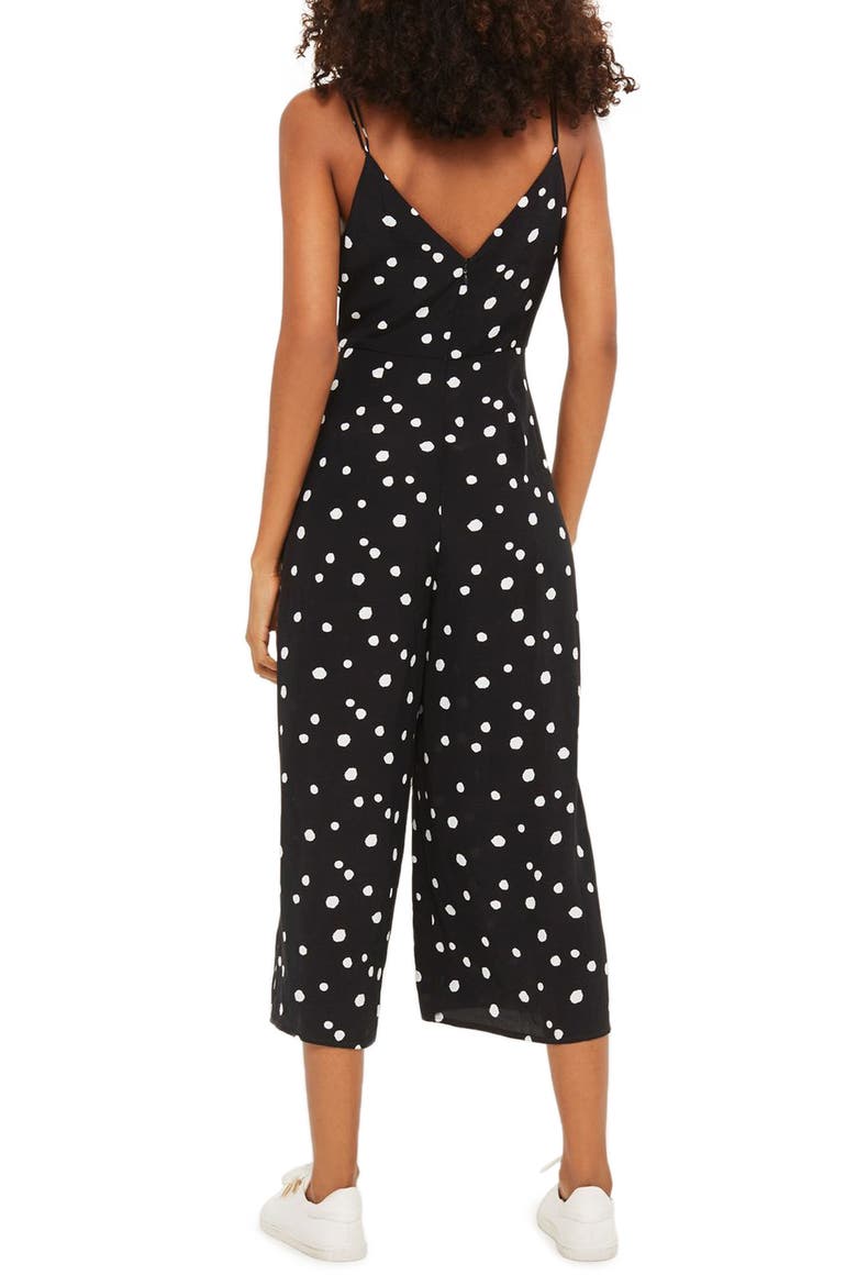 Spot Strappy Culotte Jumpsuit, Alternate, color, BLACK MULTI