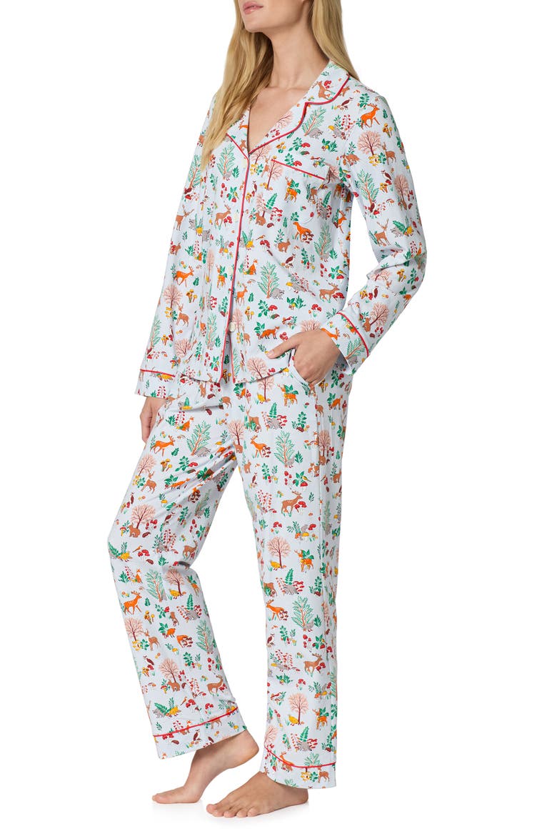 Teapot Cotton Blend Pajamas, Alternate, color, WOODLAND WONDER