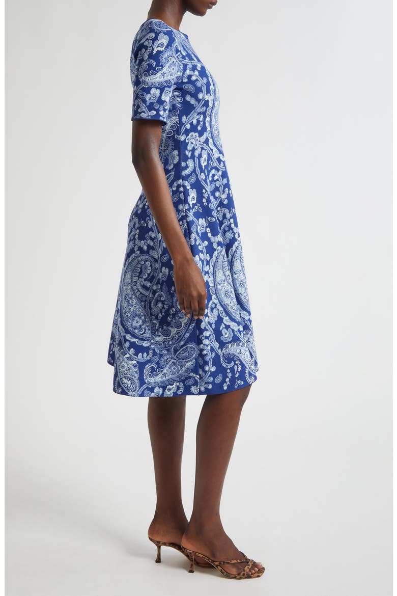 Paisley Jacquard Sweater Dress, Alternate, color, MULTICOLOUR ON BLUE BASE