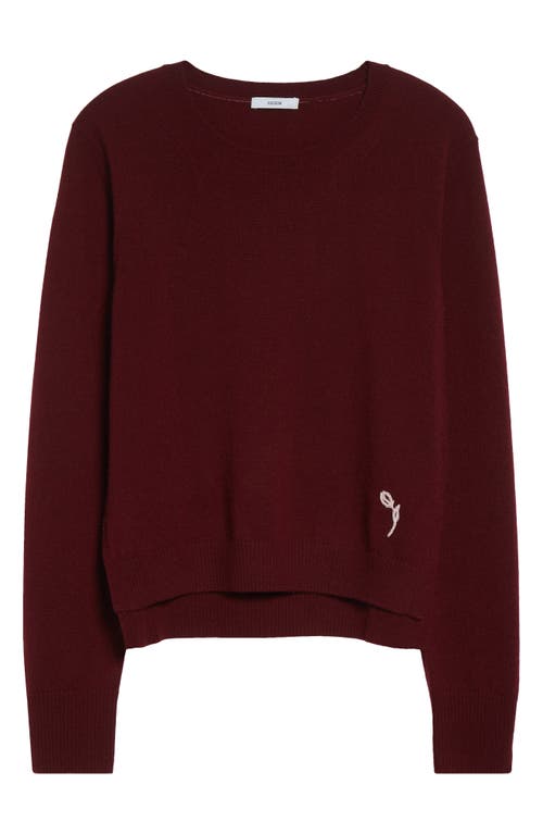 Erdem Floral Embroidered Cashmere Sweater In Burgundy
