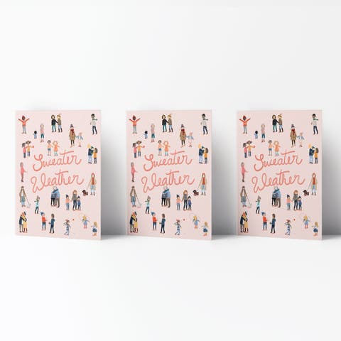 Fall/Halloween Greeting Card Pack Sets (3 ct) Sweater Weather