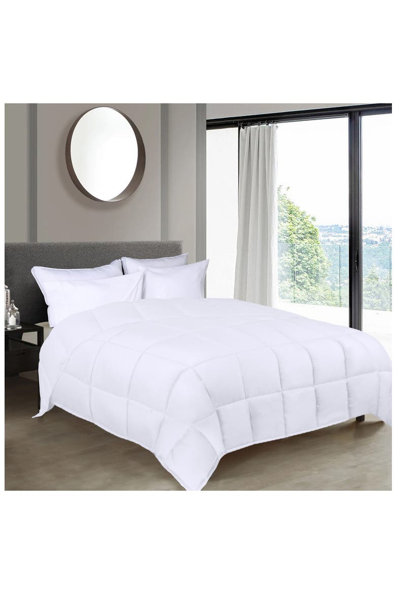 Classic All-Season Reversible Down Alternative Comforter, Alternate, color, WHITE