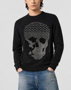 PHILIPP PLEIN Cashmere Roundneck Pullover Skull Strass Men