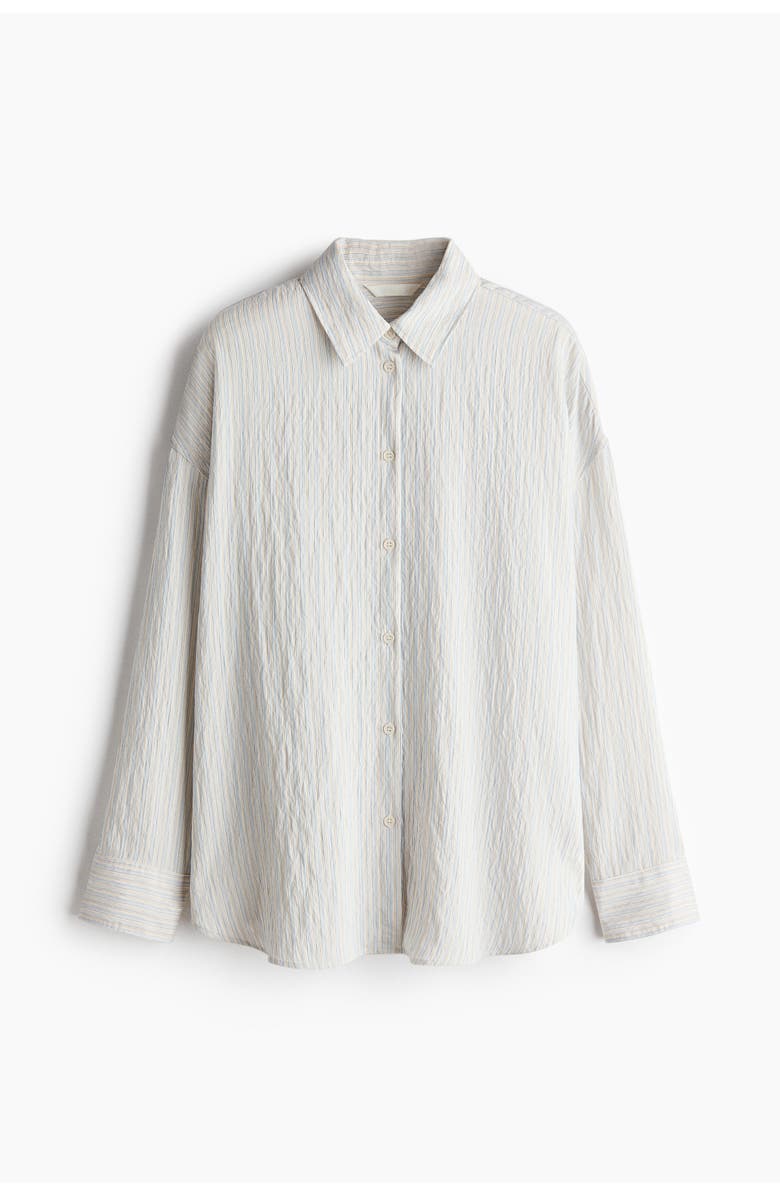 H&M Oversized Shirt, Main, color, White/Blue Striped