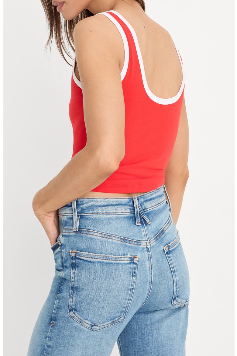 Stretch Cotton Crop Ringer Tank, Alternate, color, FLAMING HOT