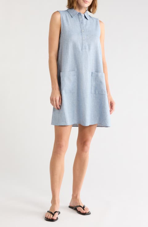 Linen Blend Shirtdress