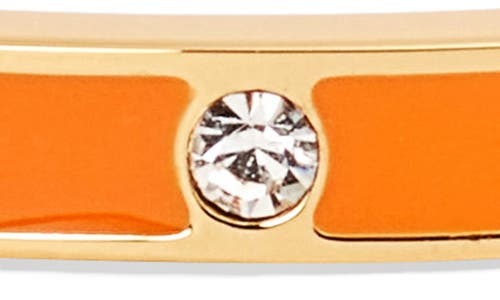 Kate Spade New York Crystal & Enamel Hinge Bangle In Orange