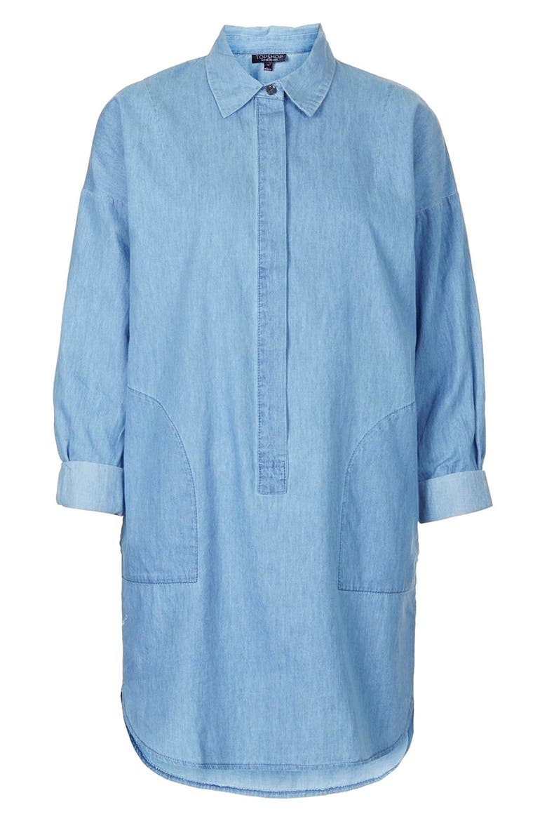 Chambray Shirtdress, Alternate, color, LIGHT DENIM