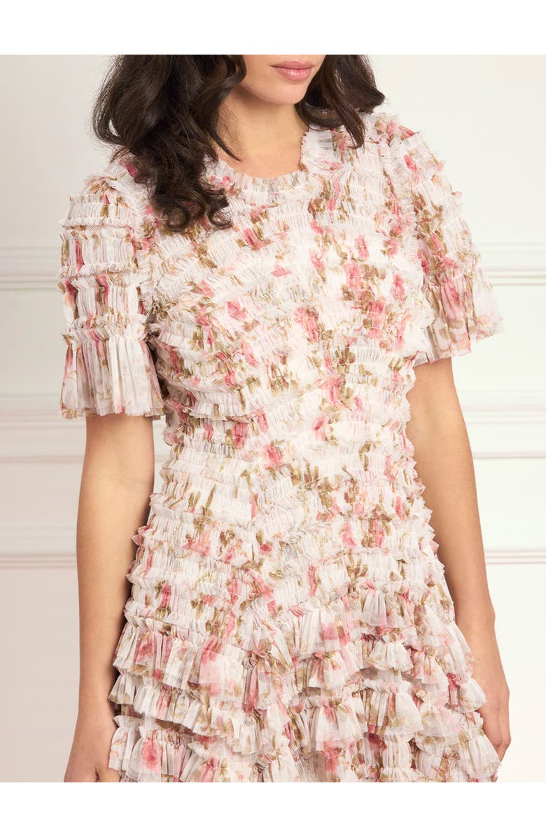 Needle & Thread Summer's Rose Valentine Ruffle Gown, Alternate, color, White