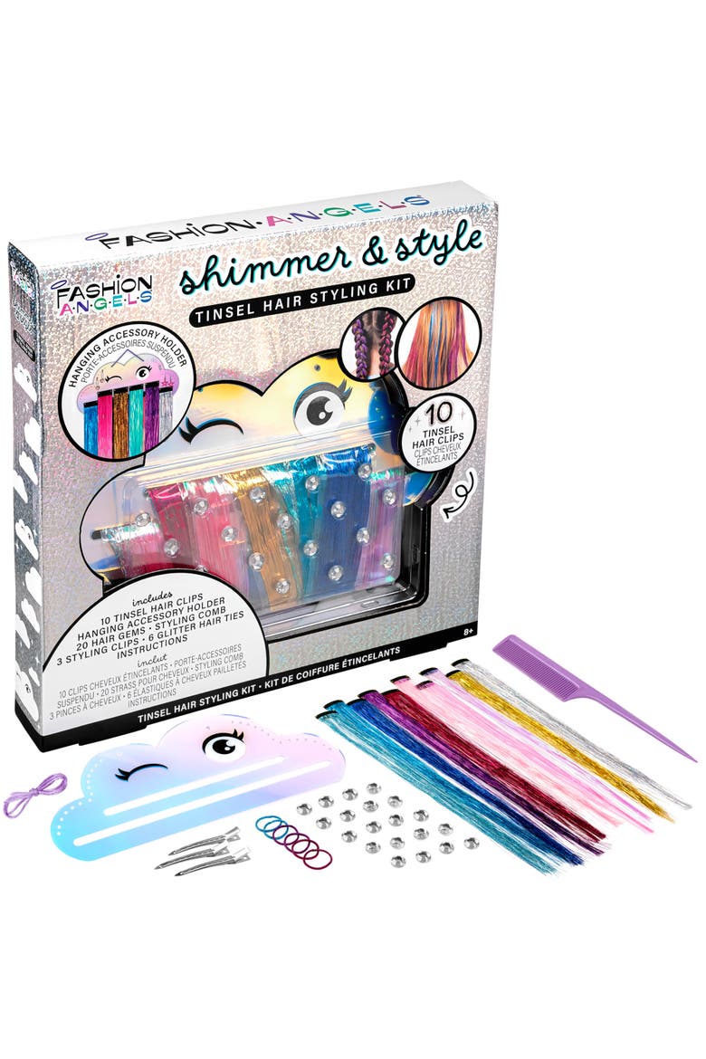 Tinsel Hair Styling Kit, Shimmer & Style, Fashion Beauty Craft, Main, color, Multicolored
