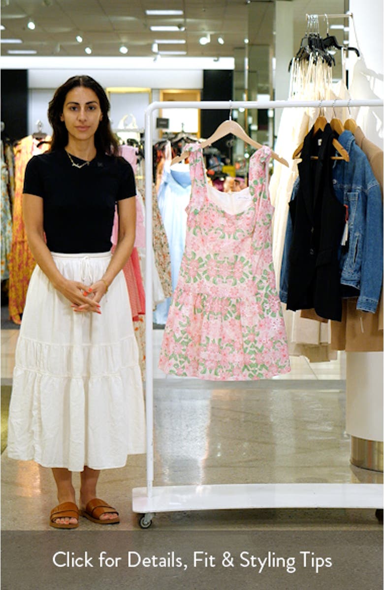 Floral Eyelet Detail Minidress, sales video thumbnail