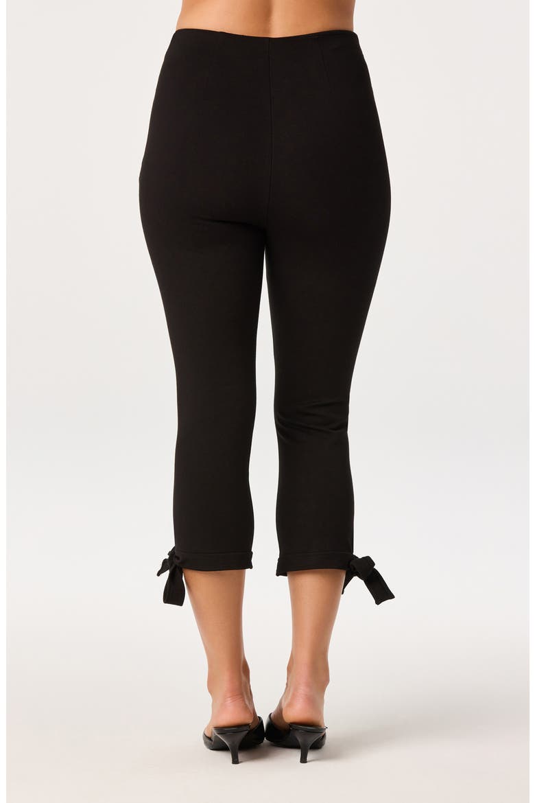 Eliza Tie Cuff Capri Pants, Alternate, color, BLACK