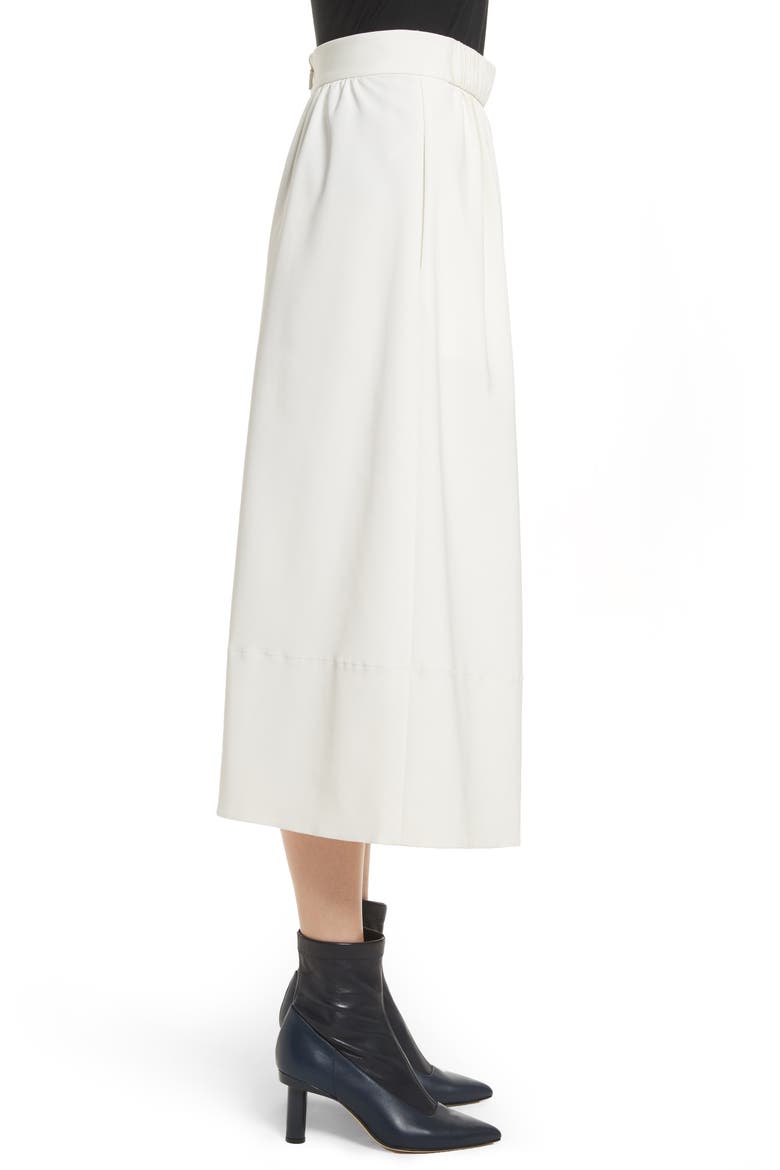 Stretch Faille Full Midi Skirt, Alternate, color, IVORY